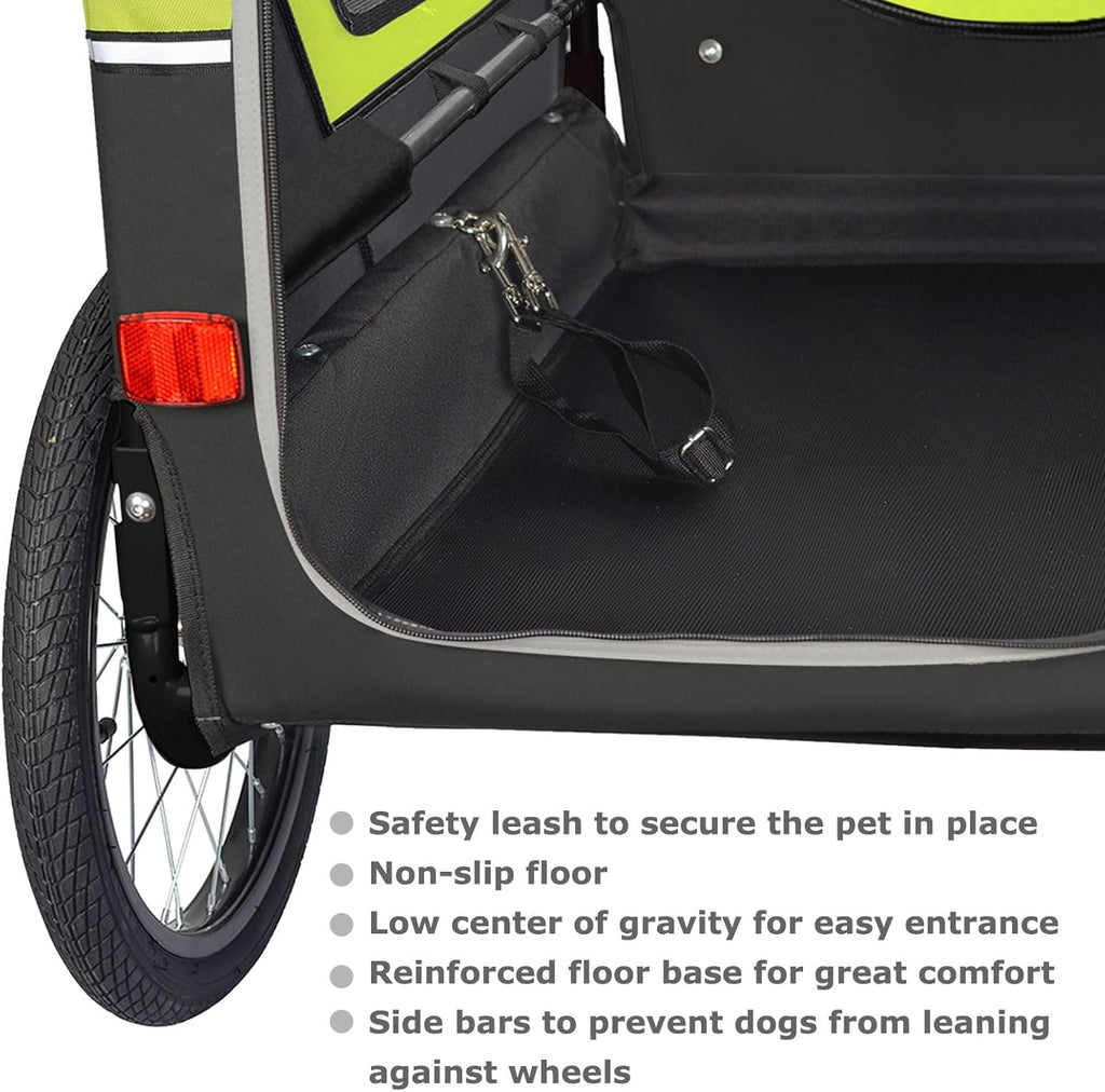 Doggyhut S-Line XL Remolque y cochecito para perros con suspensión 2 en 1, remolque de bicicleta para perros y jogger con suspensión hasta 45 kg