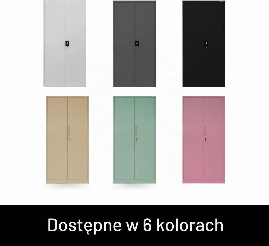Szafa Gospodarcza Socjalna Metalowa JAN NOWAK DAWID | Pojemna Pracownicza Szafka Ubraniowa Trzystrefowa Ryglowany Zamek Dwudrzwiowa Drążek Na Ubrania | 90 x 185 x 45 cm (Antracytowa)