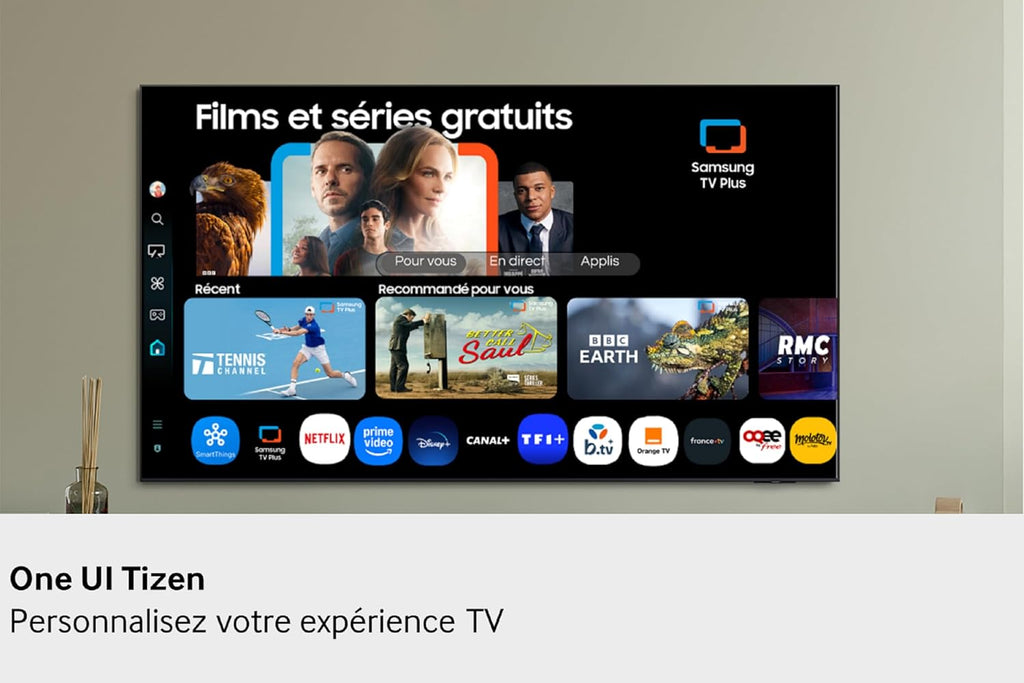 Samsung TV AI 43 pulgadas QLED 43Q8F 4K Smart TV, puntos cuánticos, procesador Q4 AI, WiFi, Airplay, HDR, Q-Symphony, OTS Lite, seguridad Knox, Gaming Hub, Bixby, aplicaciones de operador integradas