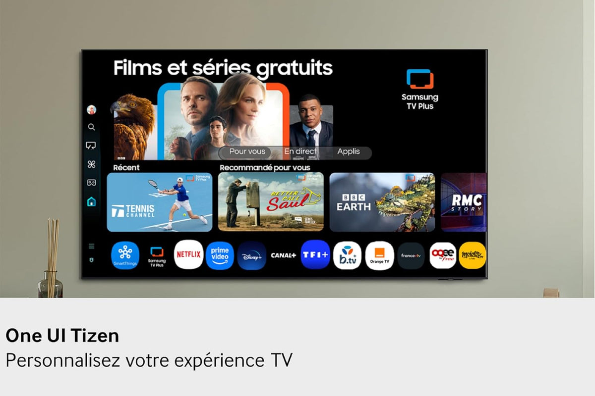 Samsung TV AI 43 pulgadas QLED 43Q8F 4K Smart TV, puntos cuánticos, procesador Q4 AI, WiFi, Airplay, HDR, Q-Symphony, OTS Lite, seguridad Knox, Gaming Hub, Bixby, aplicaciones de operador integradas
