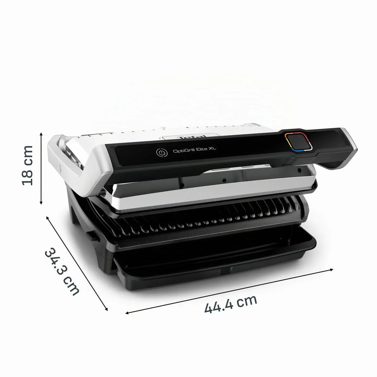 Tefal OptiGrill Elite XL Grill de contacto, 16 programas, pantalla digital, indicador de nivel de cocción, función Grill Boost, acero inoxidable, GC760D12