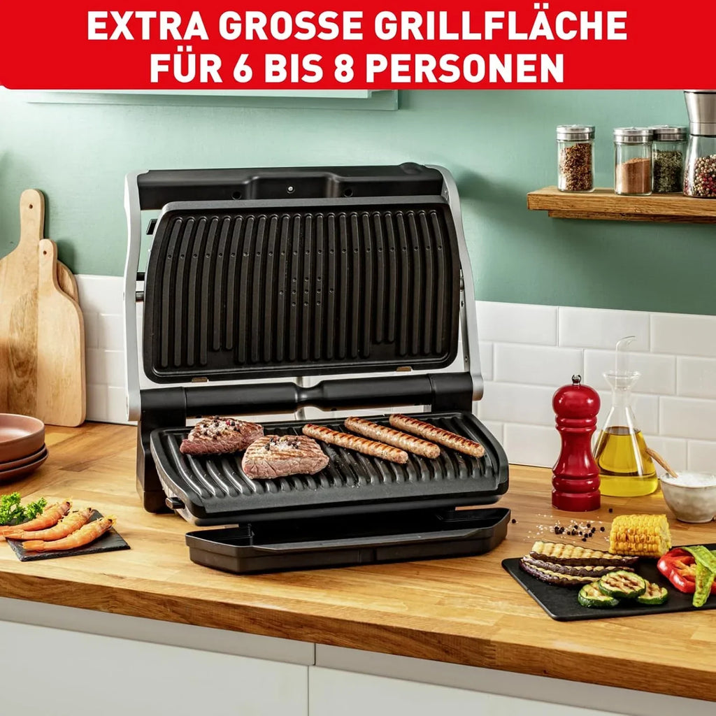 Parrilla de contacto OptiGrill+ XL GC722D16 2000W con 9 programas de cocción, modo manual, placas de parrilla extraíbles e indicador de nivel de cocción