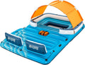 Isla flotante Tropical Breeze 43105 para 6 personas de 389 x 274 cm con toldo, bolsa térmica, 6 posavasos y parche de reparación