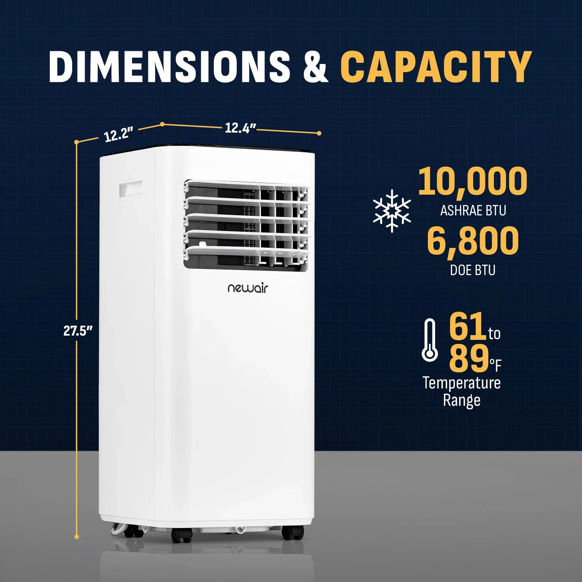 Aire acondicionado portátil compacto Newair® 2025 – 10 000 BTU