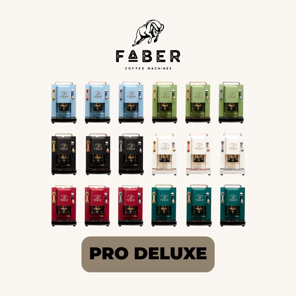 Cafetera Faber PRO Total Deluxe de latón, papel ESE de 44 mm, 1,3 litros, (blanco)