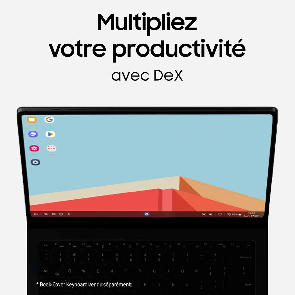 Tablette Android Samsung Galaxy Tab S9+, 12,4", 256 Go de stockage, lecteur MicroSD, Wi-Fi, S Pen inclus, anthracite, chargeur secteur rapide 25 W inclus, exclusivité Amazon version FR