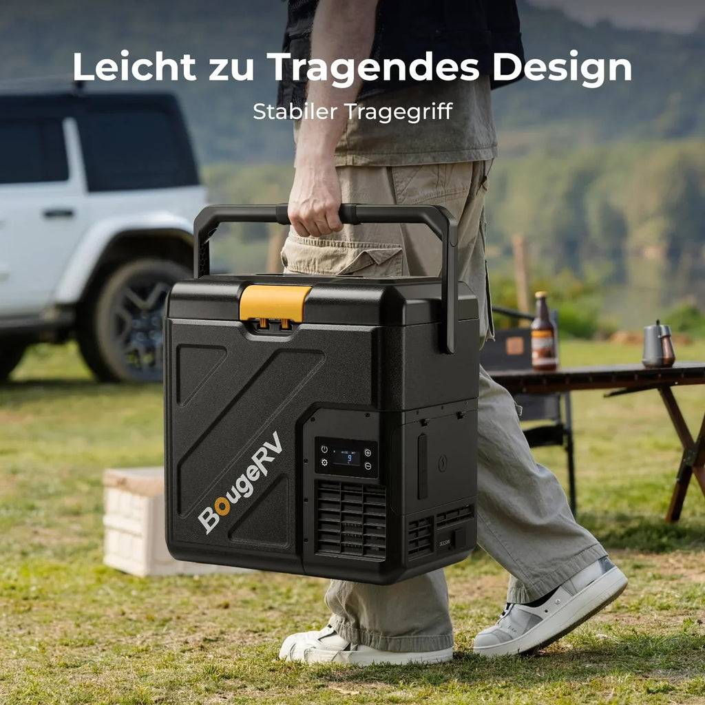Nevera de compresor BougeRV CRH20 20L, batería 240Wh, -20°C a 20°C, control por app IPX4, 12V/24V/230V, camping y viajes 2026