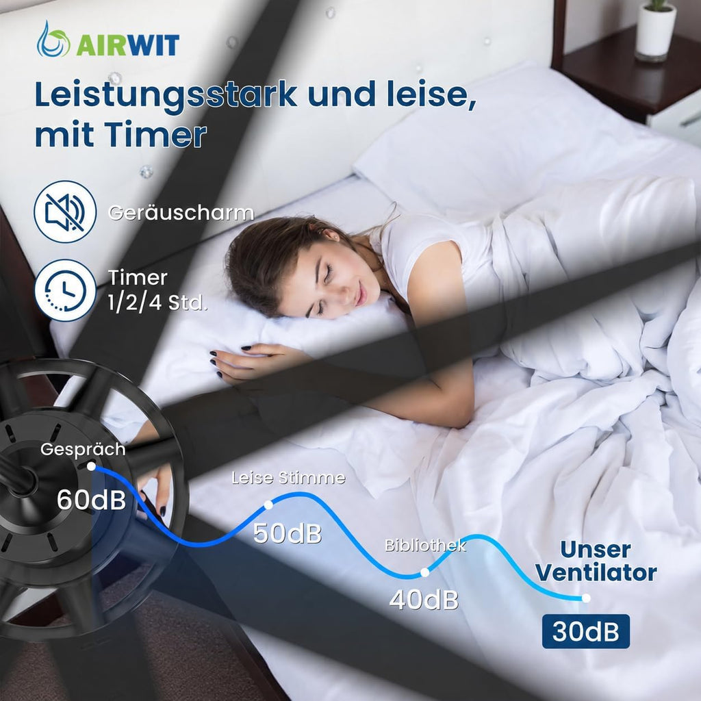 Ventilador de techo Airwit de 183 cm con luz, extra grande, de madera compuesta para exteriores, silencioso, con mando a distancia, lámpara con ventilador para terraza, industrial, habitaciones grandes