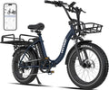 Bicicleta eléctrica HITWAY BK6S Plus con batería de 48V 27Ah y autonomía de 110-150 km, bicicleta eléctrica urbana con neumáticos gruesos de 20 pulgadas y doble cesta portaequipajes, motor de 250W, 25 km/h, cambio de 7 velocidades