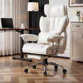 Efomao Ergonomiczny Fotel Biurowy z Podnóżkiem, Regulowany Fotel Obrotowy do Komputera z Wysokim Oparciem, Podparciem Lędźwiowym, Zagłówkiem i Funkcją Odchylania, do Domu i Biura
