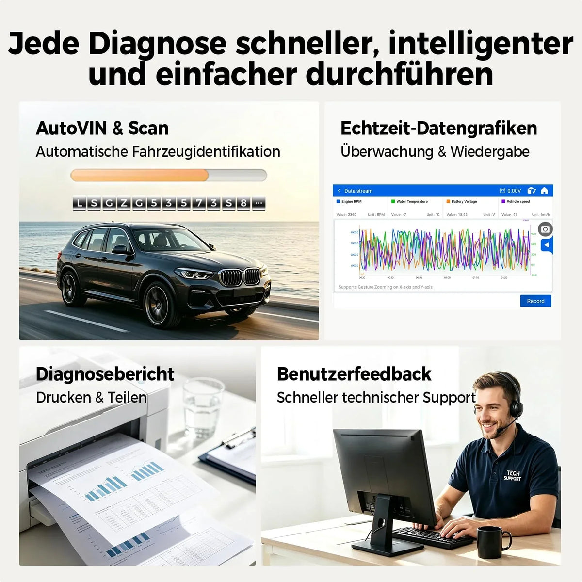 Dispositivo de diagnóstico OBD2 universal Topdon ArtiDiag600 Pro con 9 funciones de servicio