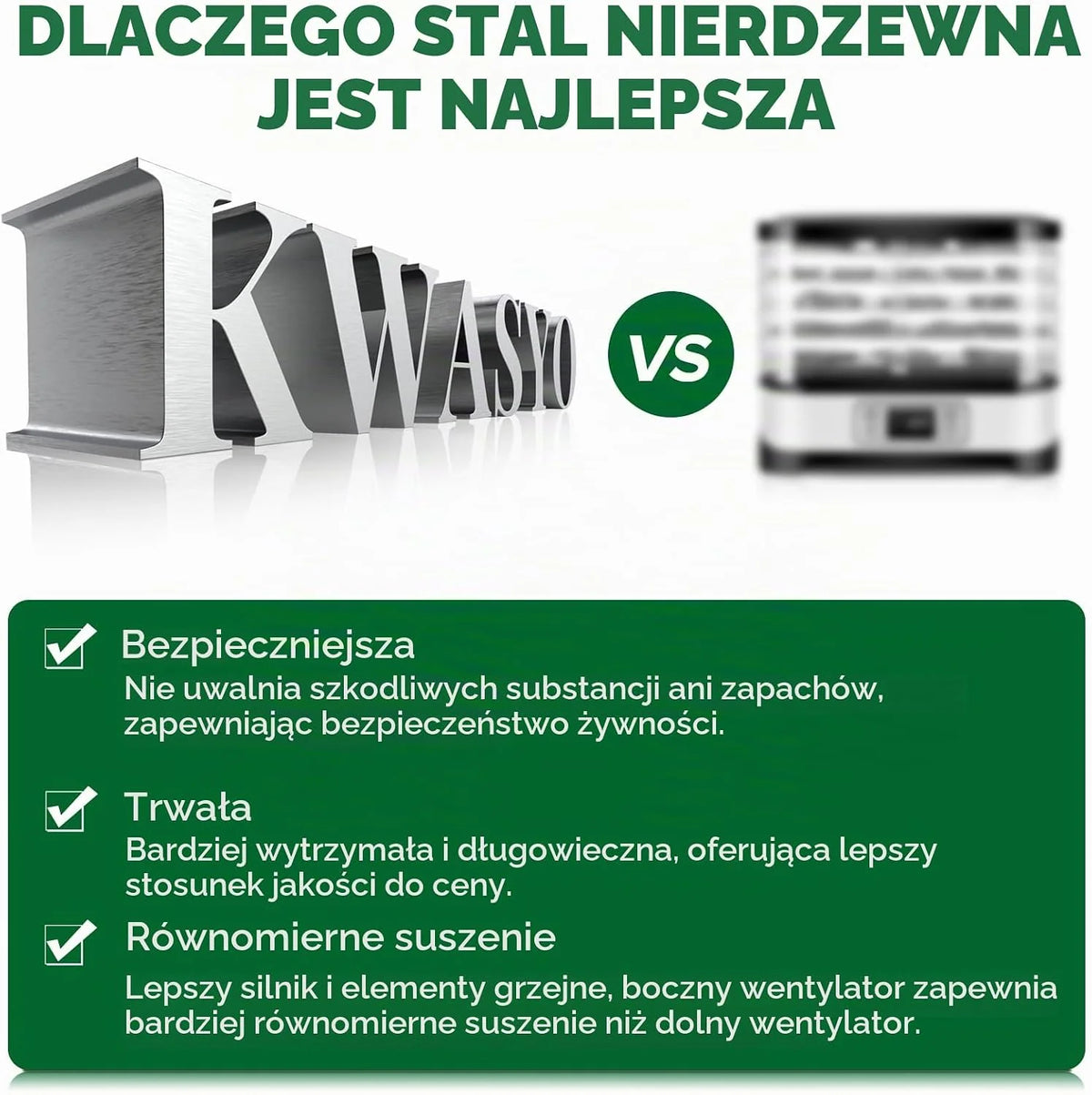 Kwasyo Suszarka ze stali nierdzewnej 600 W z 8 poziomami, profesjonalna suszarka do żywności i suszenie pomidorów, cyfrowy timer, regulacja temperatury, zabezpieczenie przed przegrzaniem, książka z