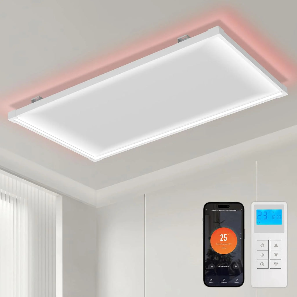 Ogrzewanie na podczerwień 770 W, oświetlenie sufitowe LED, WLAN