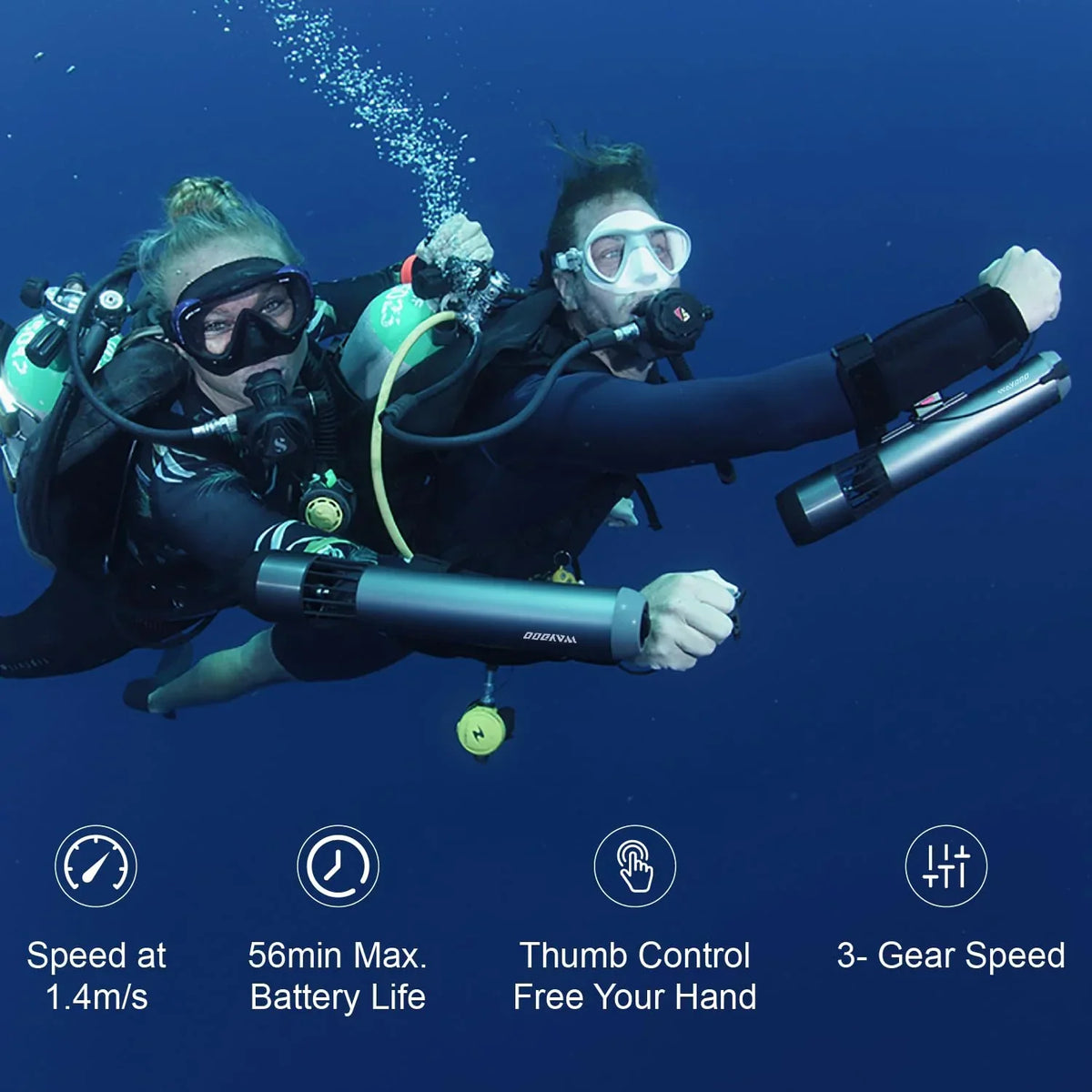 Scooter subacuático Subnado con control de pulgar, compacto, para SUP, piscina, buceo y esnórquel