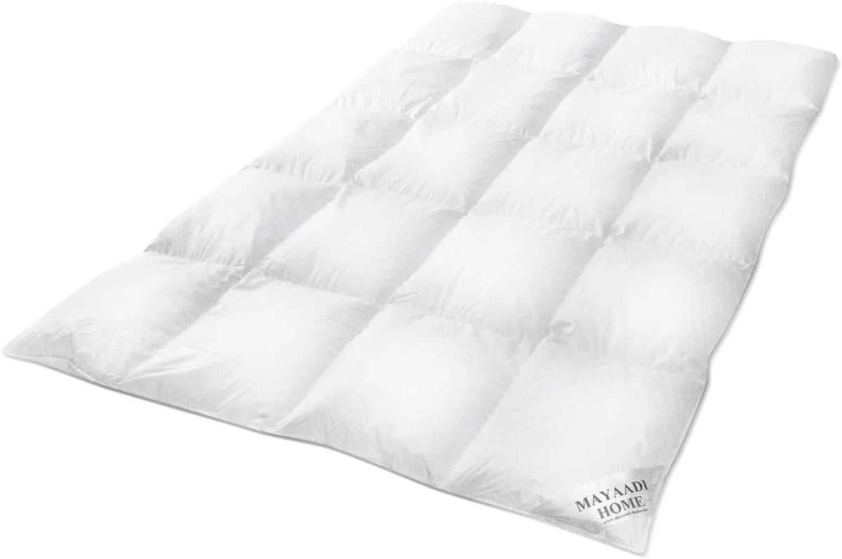 Mayaadi-Home MA83 kołdra puchowa na zimę, kołdra pikowana, 70% puchu, 30% pierza, 135 x 200 cm, wypełnienie 1800 g, bardzo ciepła