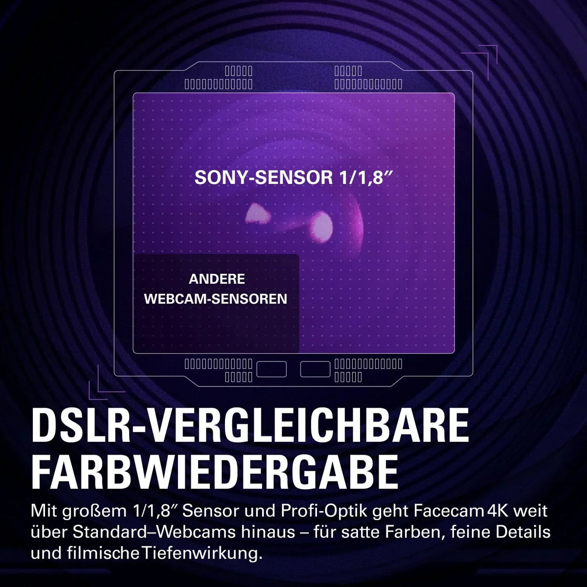 Elgato Facecam 4K, webcam de estudio 4K60, calidad similar a una réflex, sensor Sony STARVIS 2, filtro de lente de 49 mm, HDR sin compresión, USB-C