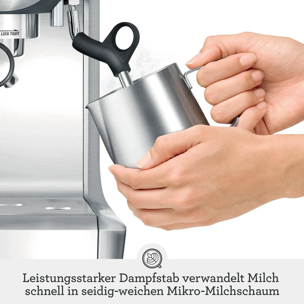 Cafetera Sage Barista Express con molinillo y espumador de leche, molienda automática, espuma de leche, negro