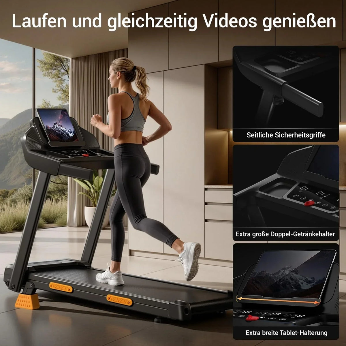 Cinta de correr plegable para casa SF20 con inclinación del 15%, velocidad de 12 km/h, motor de 3,0 CV, pantalla LED y capacidad de carga de 160 kg