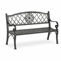 Banco de jardín de hierro fundido negro 120 cm