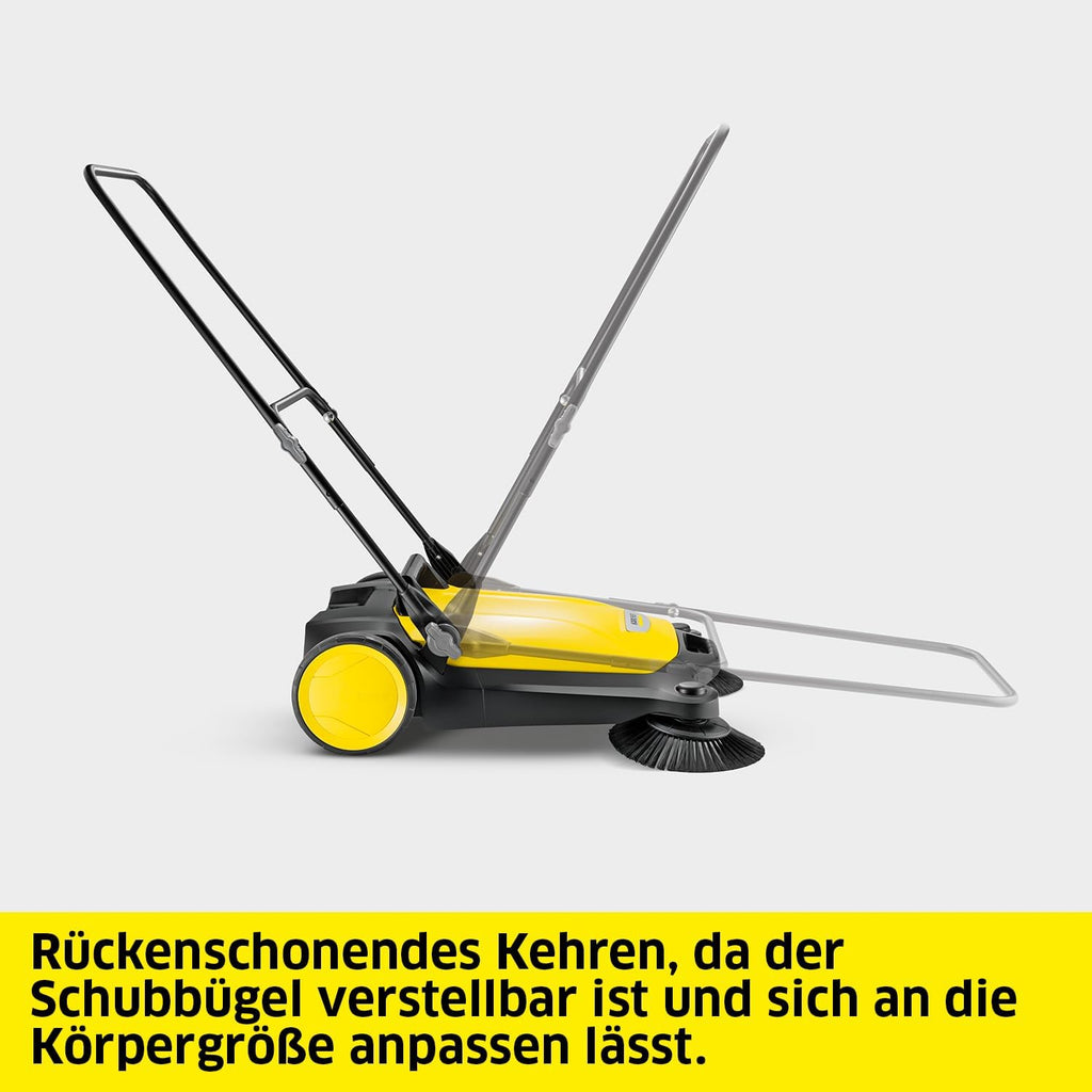Barredora Kärcher S 4 Twin 2 en 1, amarillo/negro | Rendimiento de superficie máx.: 2400 m²/h, 2 cepillos laterales, depósito de suciedad: 20 l, ancho de trabajo: 680 mm