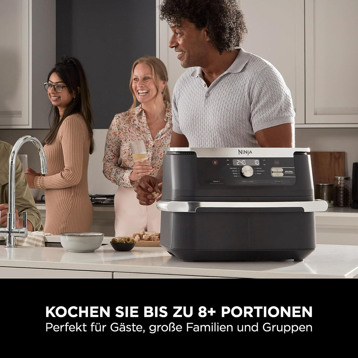 Freidora de aire Ninja Foodi FlexDrawer de doble zona, negra AF500EU