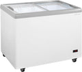 GastroHero Arcón congelador para helados 284 litros Congelador horizontal Iluminación LED Tapa de cristal corredera Ruedas Congelador comercial para helados Ventas –18 °C Hostelería Kiosco