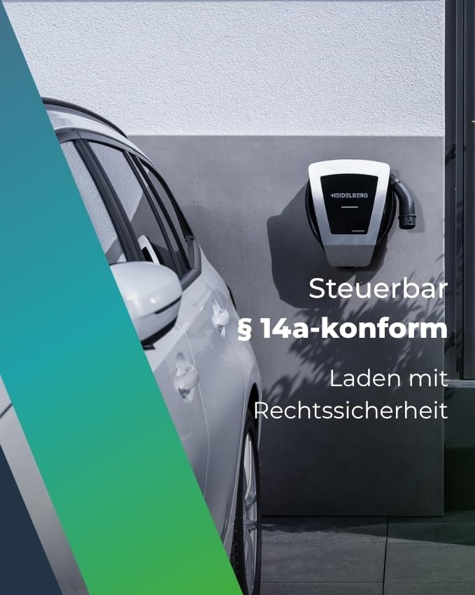 HEIDELBERG Wallbox 11 kW, compatible con §14a, cable de 7,5 m, Energy Control Plus para particulares y empresas