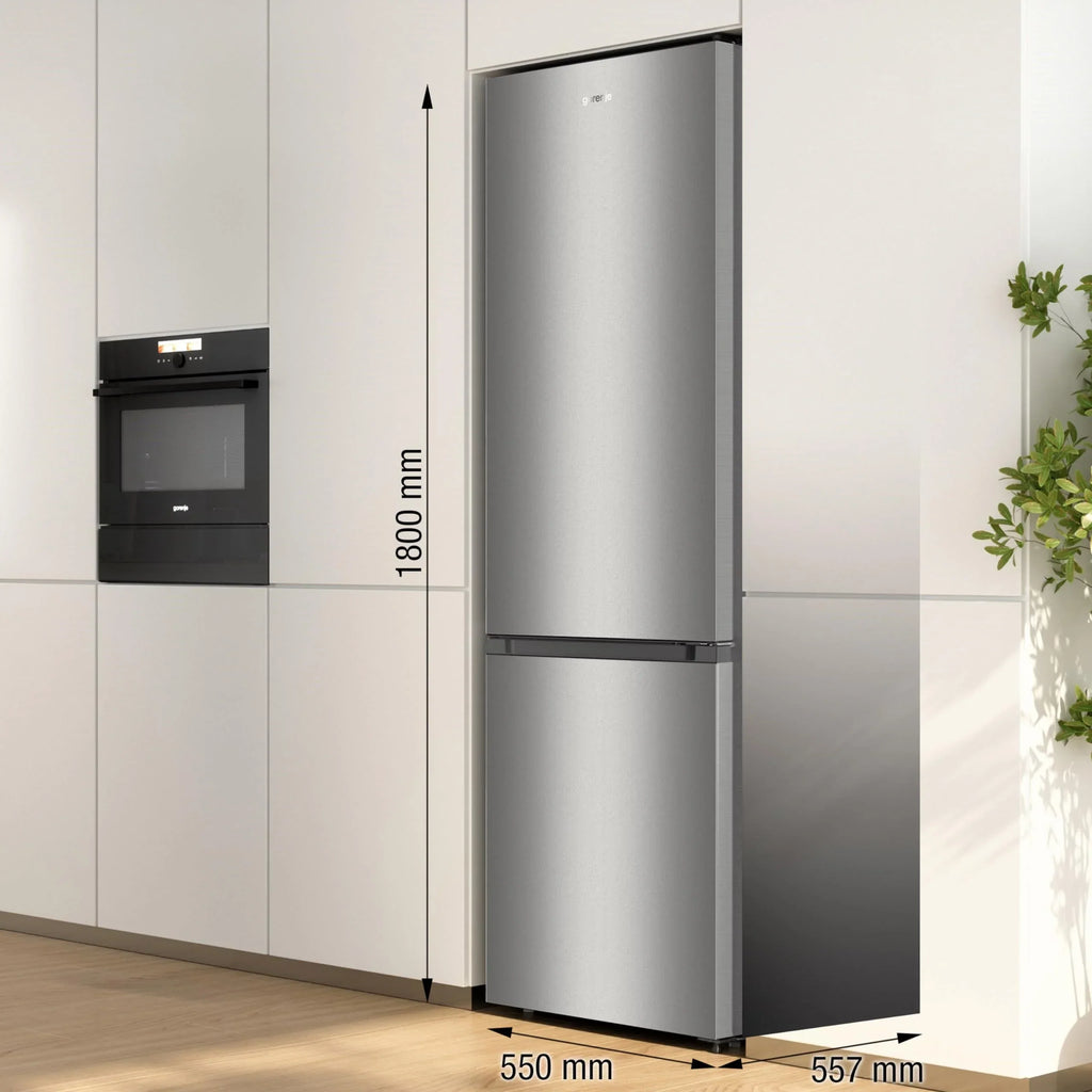 Frigorífico combi Gorenje RK 4182 PS4 180x55x55,7 cm, refrigeración 198 L, congelación 66 L, LED, 39 dB, gris, clase energética E