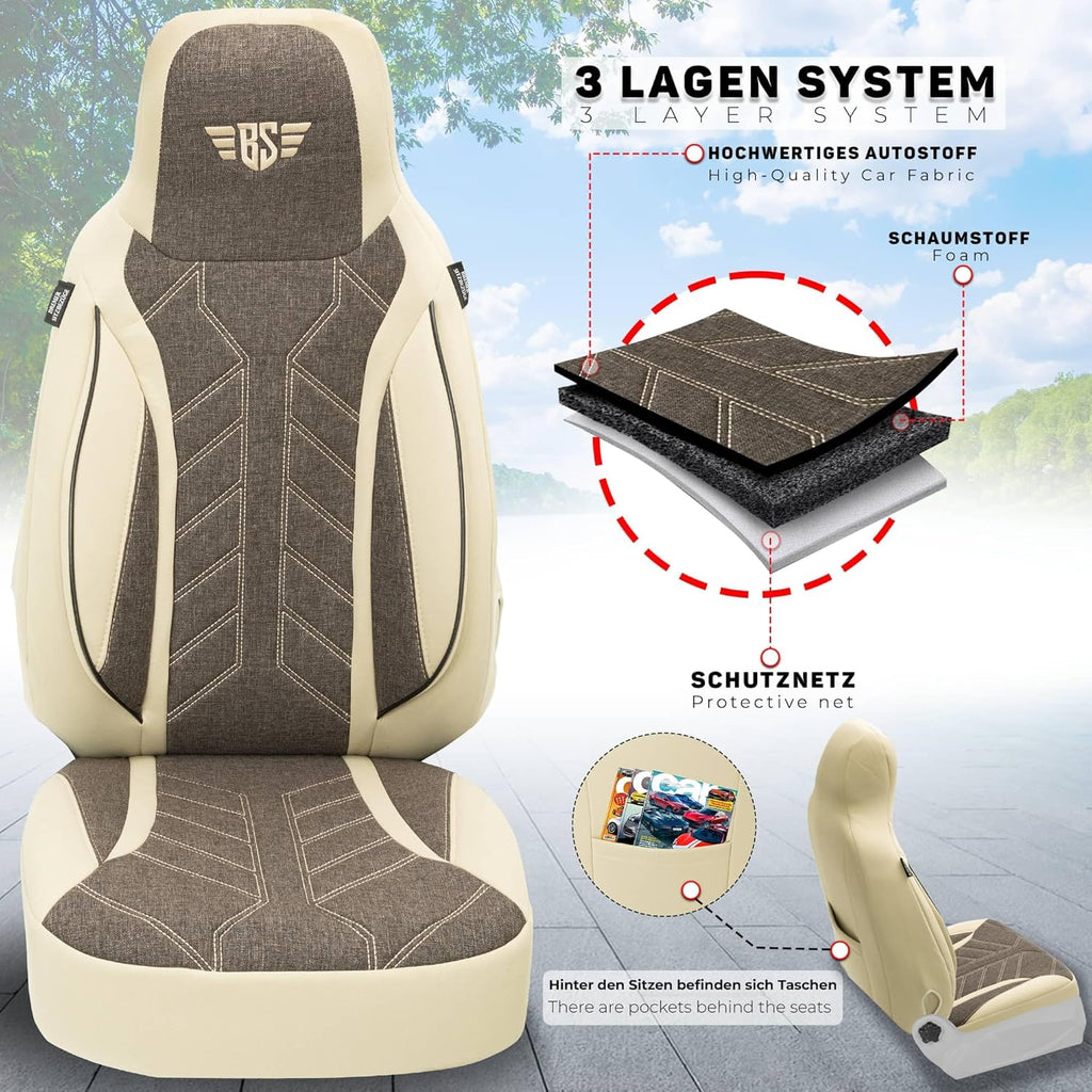 BREMER SITZBEZÜGE Fundas de Asiento para Autocaravana La Marca Ducato Jumper Boxer PLKT211