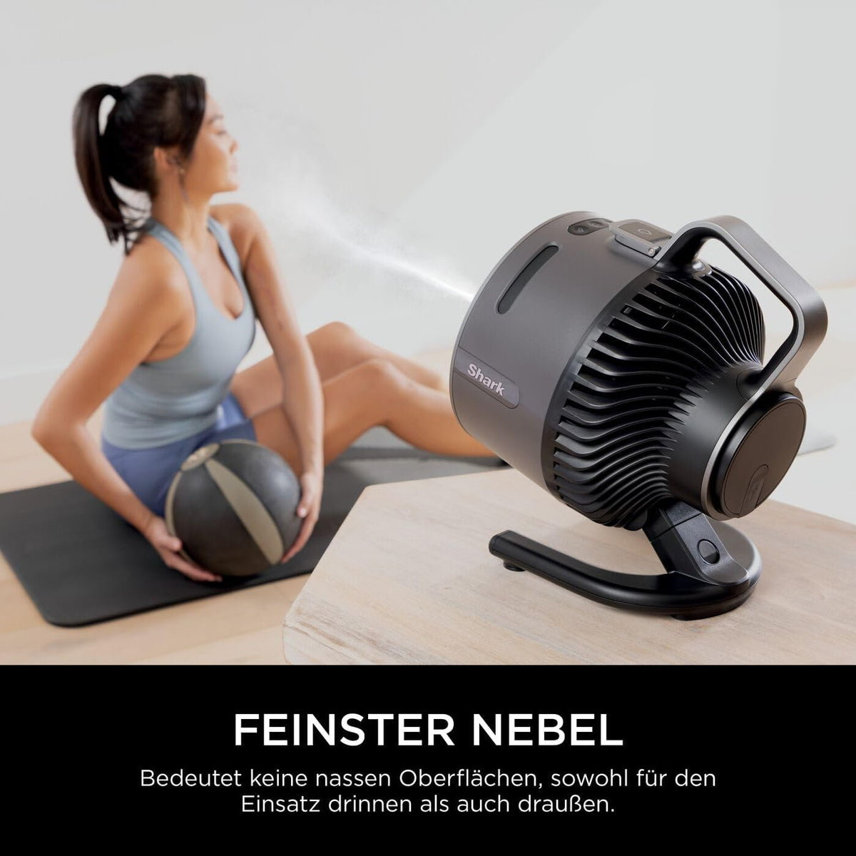 Ventilador Shark FlexBreeze silencioso, ventilador híbrido con y sin cable, portátil, para interiores y exteriores, resistente a los rayos UV y al agua, ultra potente, ultra silencioso, blanco FA220EU