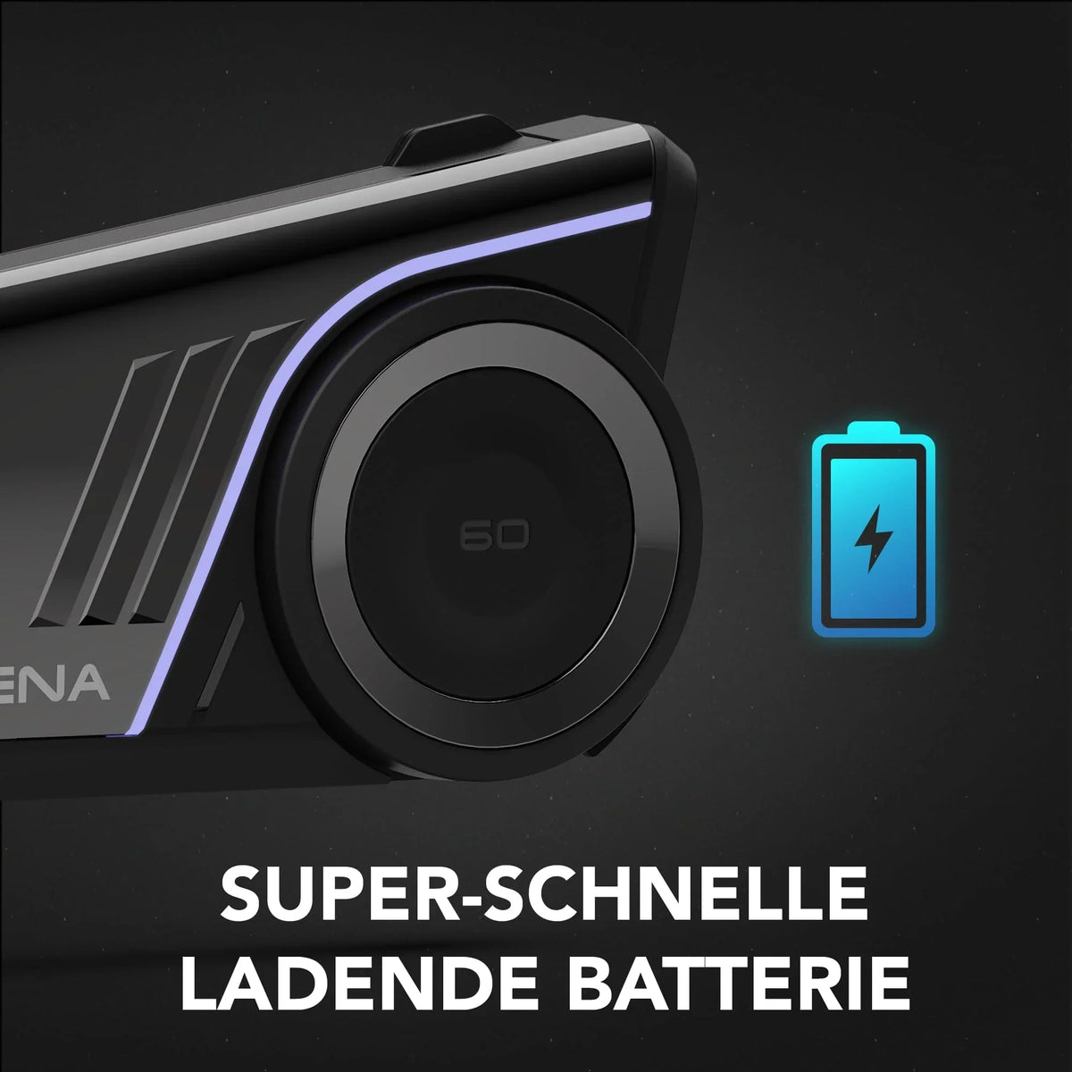 Sistema de comunicación para casco Sena 60S Mesh 3.0 Wave, intercomunicador Bluetooth, IPX7, batería de 24 h, alcance de 2 km, sonido de 2.ª generación