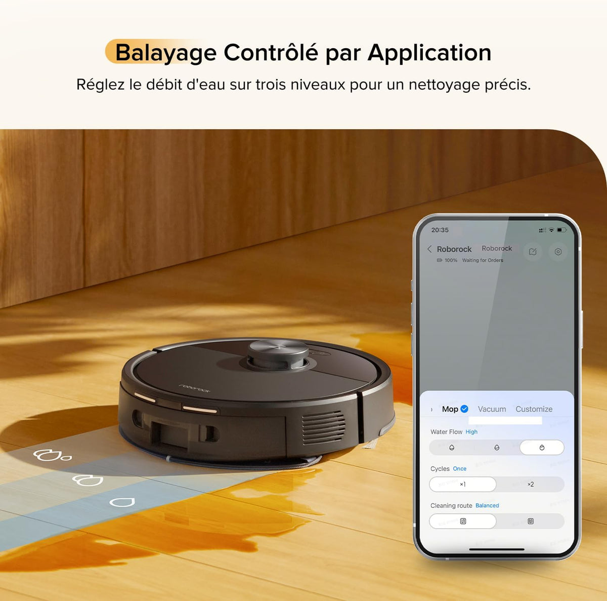 Roborock Q7 M5 Set Aspirador Robot y Fregasuelos 10.000 Pa, Doble Diseño Antienredos, Duración de Limpieza Prolongada, Navegación con LiDAR Preciso, APP, Negro