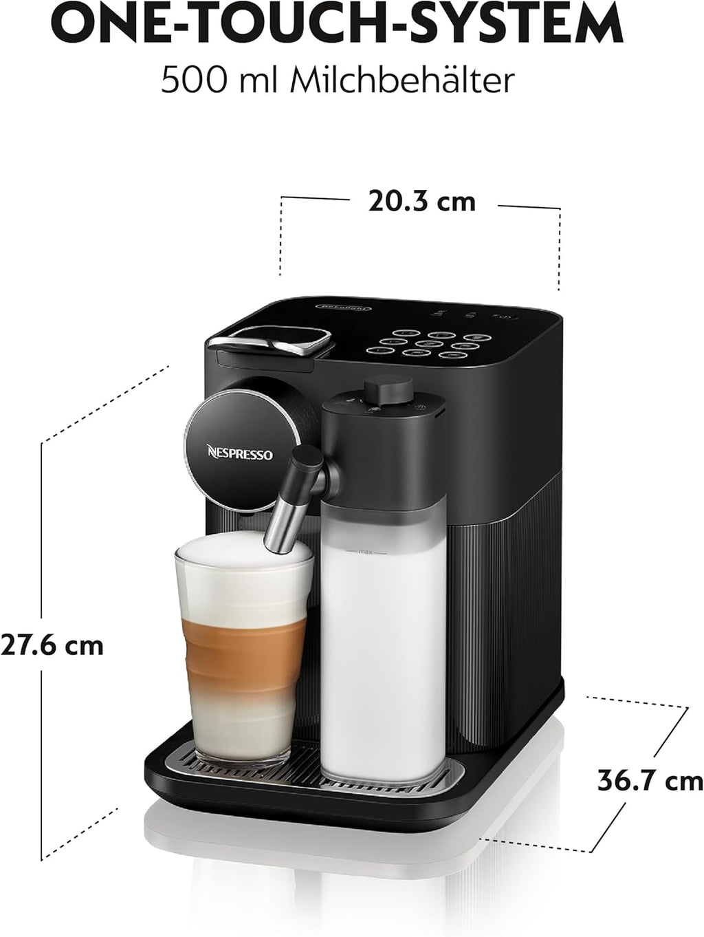 Nespresso De'Longhi EN640.W Gran Lattissima Cafetera de cápsulas con sistema automático de leche, 19 bares de presión, 1400 W, Blanco