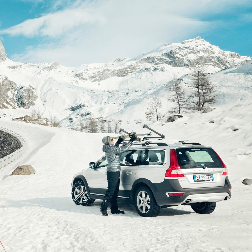 Thule SnowPack M, portaequipajes para esquís elegante y aerodinámico, diseñado para todo tipo de esquís y tablas de snowboard, 732400, aluminio