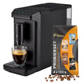 Cafetera automática Tchibo Esperto mini para Caffè Crema y Espresso, 16 cm de ancho, compacta, incluye set de prueba gratuito