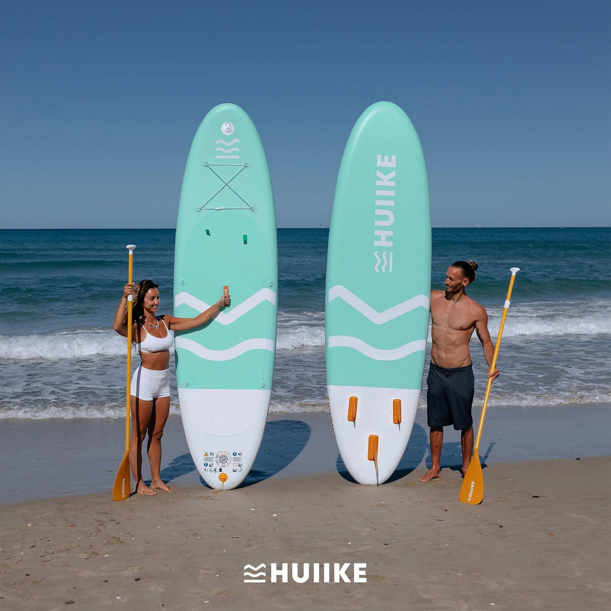 Tabla de paddle surf inflable HUIIKE para adultos con accesorios incluidos, remo, aletas, bomba. Tabla de paddle surf de gran estabilidad y resistencia. 10’ x 33" x 5.9", carga máxima 286 lb