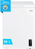 Arcón Congelador Horizontal Pequeño MIDEA de 99L, Motor Inverter, Control Electrónico de Temperatura, Tecnología D-TYPE Tube, Cestas con Asa, Easy Move, Silencioso 39dBA, Bajo Consumo, Blanco