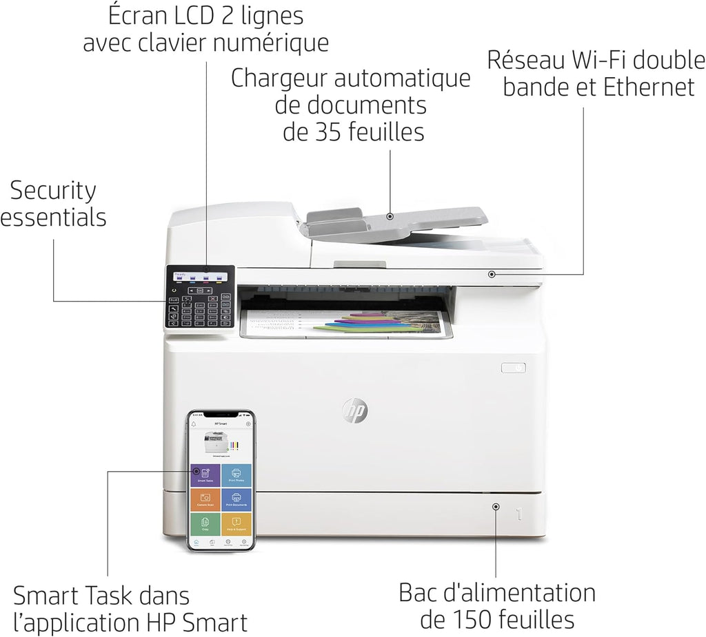 Impresora multifunción láser a color HP Color LaserJet Pro MFP 3302fdwg, fax, impresión automática a doble cara, pantalla táctil, Wi-Fi, Ethernet, USB, HP Wolf Pro Security
