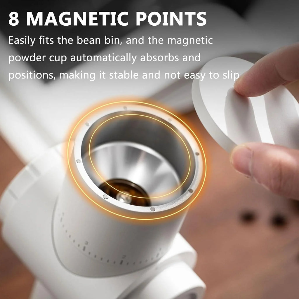 Elektryczny młynek do kawy do espresso, parzenia kawy metodą przelewową, podróży, kempingu i biura, pojemność 25-30 g, 66 obr./min