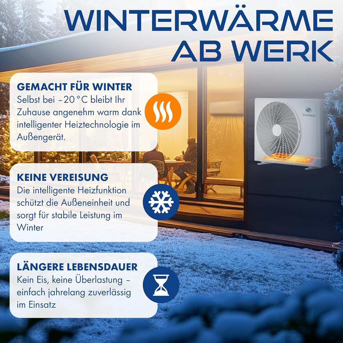 Set de aire acondicionado multisplit con 3 unidades interiores (2 x 2,6kW + 3,5kW), climatizador con función de calefacción, 27000 BTU, 7,9kW, A++, control por WiFi/App, flujo de aire 4D, calefacción hasta -20°C, precargado con R32