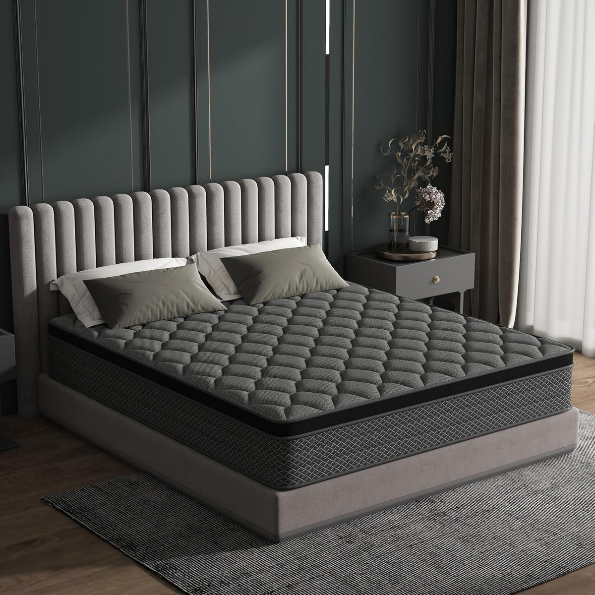materac boxspringowy, 140 x 200 cm, stopień twardości H3, odpowiedni dla dzieci i dorosłych, certyfikat Öko-Tex, ergonomiczny materac 7-strefowy, wysokość 20 cm
