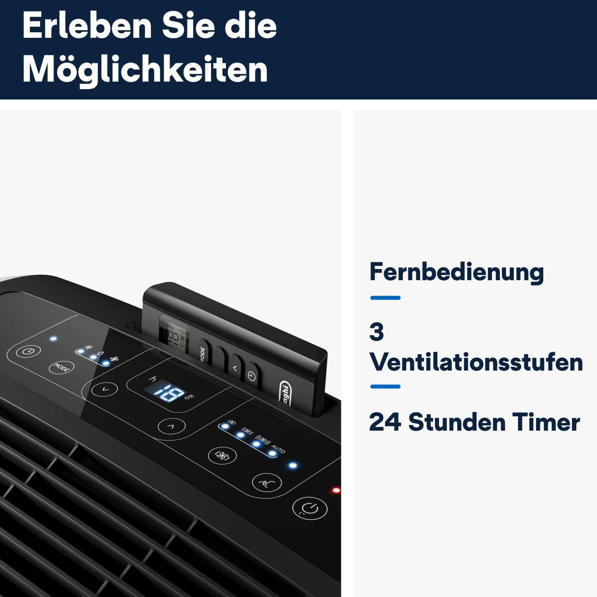 De'Longhi Pinguino Silent - Aire acondicionado portátil, para habitaciones de hasta 32,5 m², con deshumidificador y ventilador, 10500 BTU, funcionamiento silencioso, mando a distancia, temporizador 24h, clase de eficiencia energética A (PACEM93K.1)