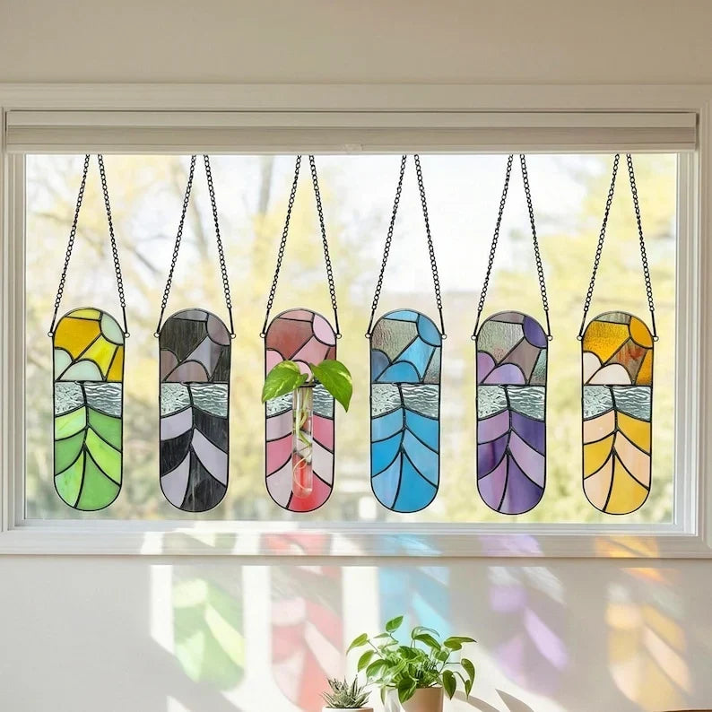 Propagación de plantas en vitral, maceta colgante, florero de pared hidropónico, tubo de ensayo, decoración botánica