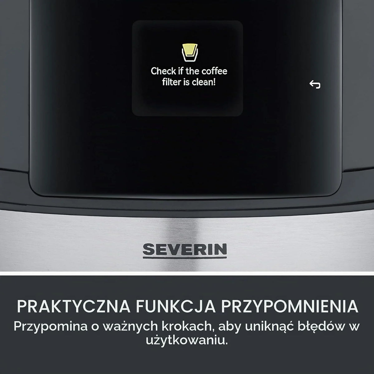 SEVERIN FILKA, w pełni automatyczny ekspres do kawy przelewowej, ekspres 5 w 1 z wyświetlaczem LED, młynkiem, dzbankiem szklanym, czarny matowy/stal nierdzewna, KA 9694
