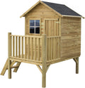 Casita de jardín para niños - Casa de juegos infantil para exterior - De madera de pino cepillada e impregnada - Casita de jardín original y única - Tipo de madera: pino cepillado