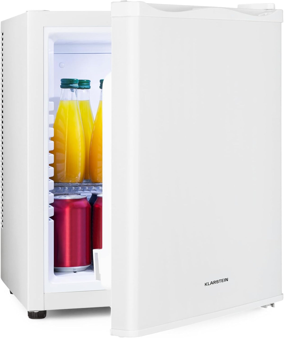 Mini refrigerador Klarstein para habitaciones, mininevera de 30 L para bebidas y cosméticos, minibar pequeño, refrigerador pequeño y silencioso, estantes ajustables, pequeño refrigerador para cuidado de la piel 5-15 °C