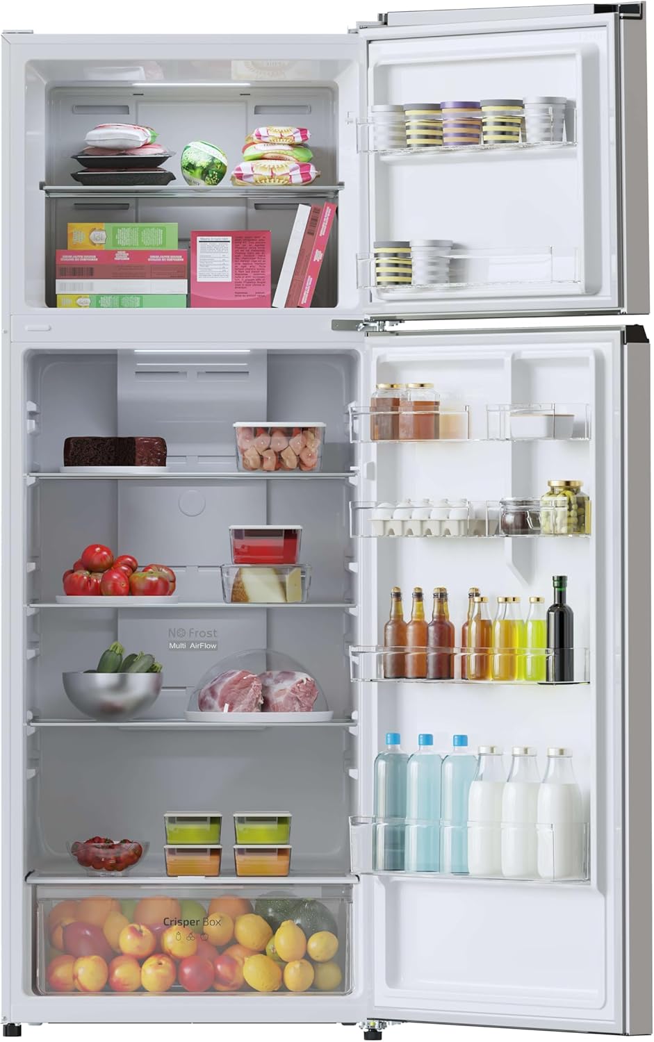 Frigorífico Combi Cecotec Bolero CoolMarket 2D 465 NF White E. Refrigerador 465L, No Frost, pantalla exterior con control electrónico y alarma de apertura