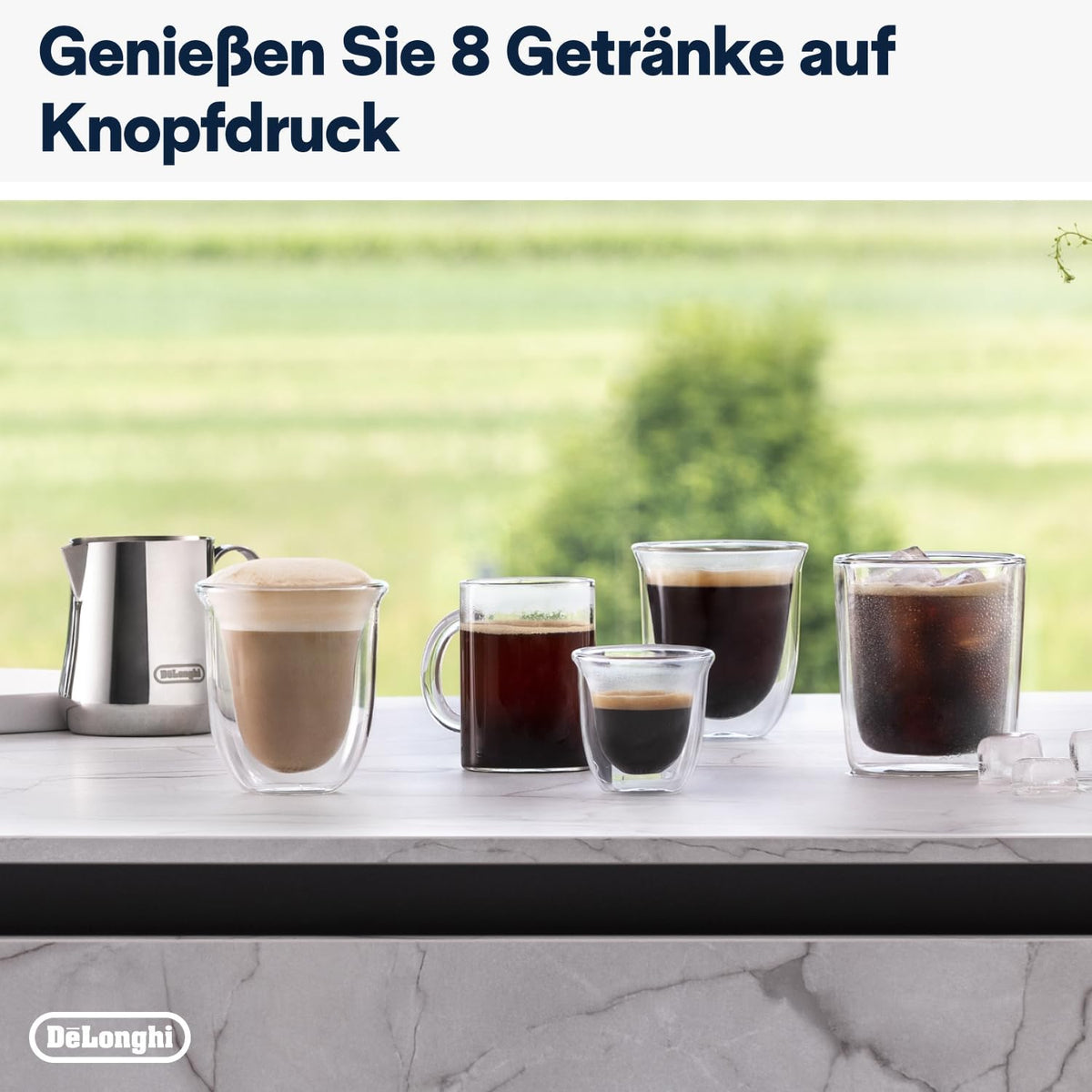 De'Longhi Rivelia EXAM440.35.B, Cafetera superautomática, granos recién molidos, contenedor de granos intercambiable, espumador de leche clásico, 8 recetas, pantalla táctil a color, negro