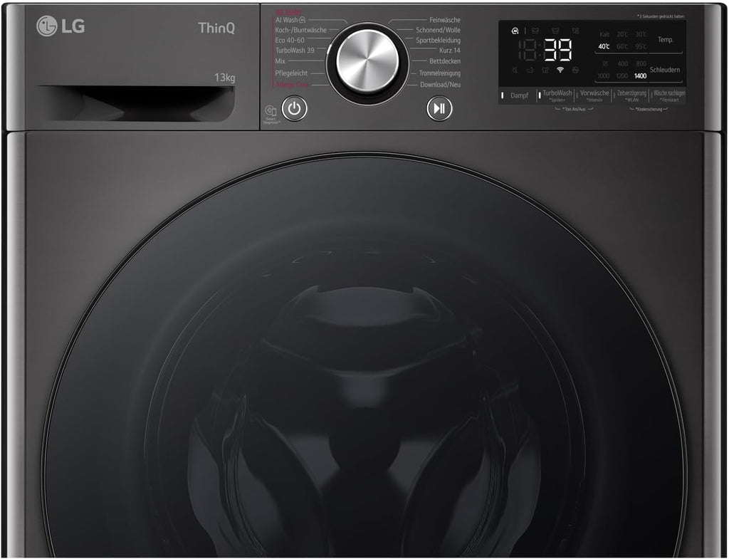 LG F4WV7080, Clase A, lavadora de carga frontal 8 kg, 1400 rpm, AI Direct Drive, Wi-Fi, limpieza profunda con vapor, gran capacidad, TRIPLE A, puerta exterior de cristal templado, 62 x 60 x 85 cm, blanco