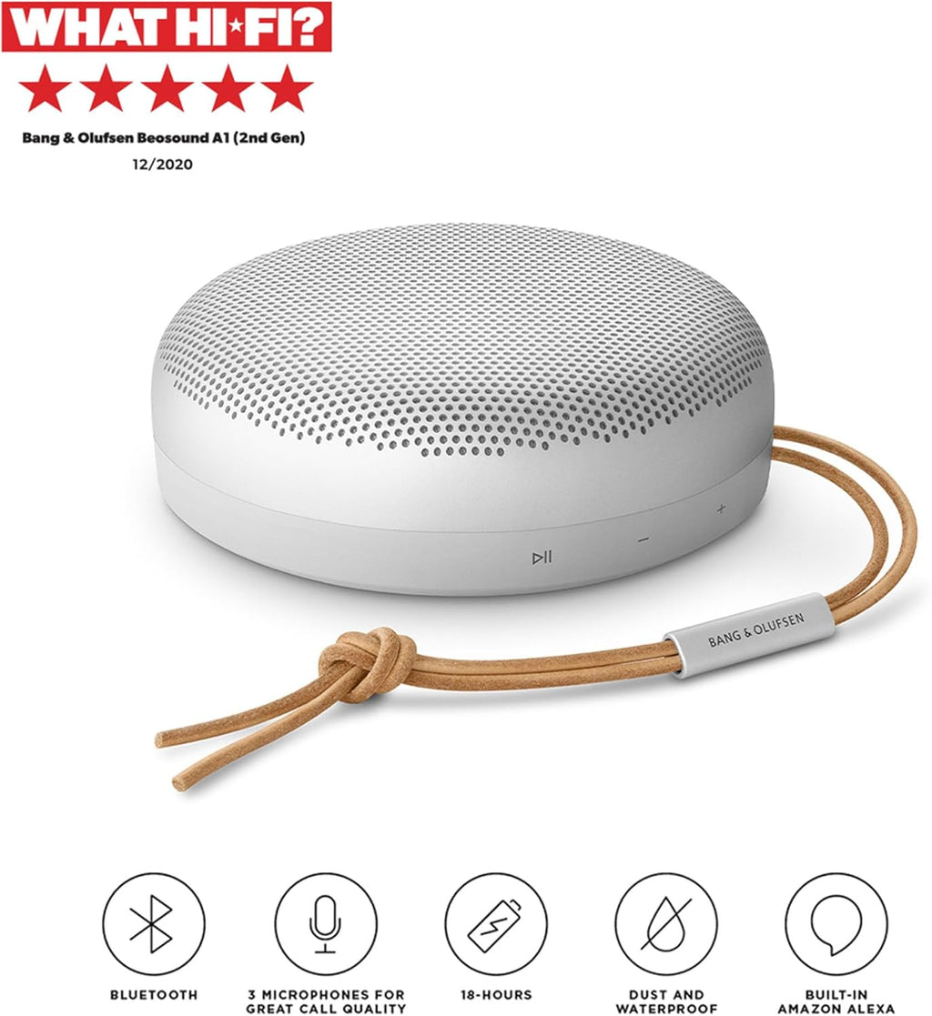 Bang & Olufsen Beosound A1 (2.ª gen.) – Altavoz Bluetooth portátil inalámbrico, resistente al agua IP67, sonido 360 grados, asistente de voz Alexa y manos libres, 18 horas de batería - Black Anthracite